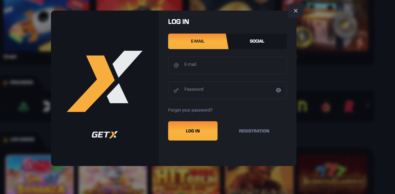 Вход на сайт GetX Вход на официальный сайт казино Get X